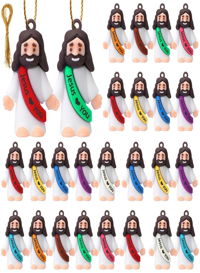 Bememo 25 Pcs Mini Jesus Love You Tiny Jesus DIY Fillable Balls Mini Rubber Jesus Figures Toy for Decoration Hide Gifts Religious Party Sunday School Baptism - Image 1